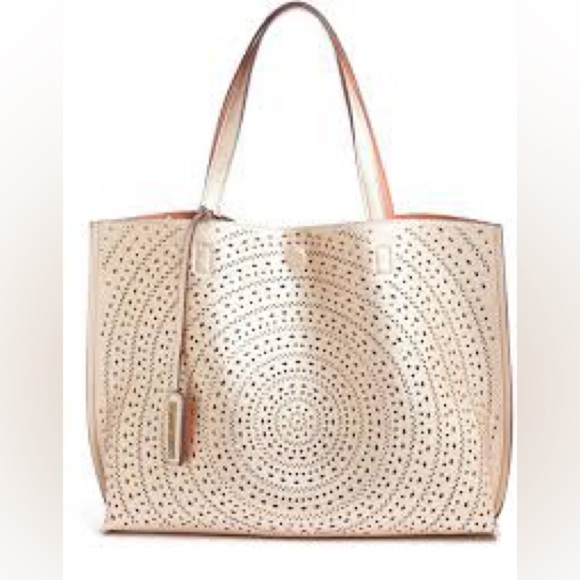 Street Level Handbags - Street Level Beige Perforated Tote